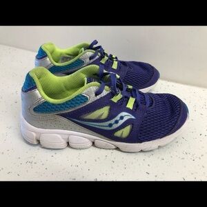 Saucony purple green sneakers women size 6/ youth size 4.5